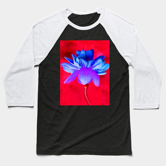 Blue Flower Baseball T-Shirt by CarloVaro